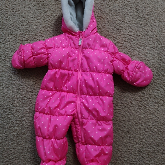 Carter's Infant Girls Puffer Snowsuit - Picture 1 of 6